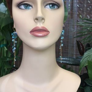 GLIMMERDREAM Turquoise Linear Dangle Earrings